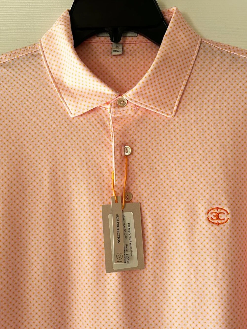 Peter Millar Summer Comfort Men's Pattern Polo Golf Shirt Medium NWT